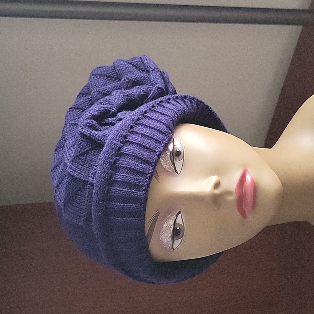 Man/Women Knit cap, Navy Blue XL